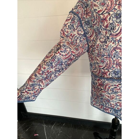 Quilted Floral Print Women's Jacket 7 FOR ALL MANKIND w/Pockets / Size Medium /0 - Picture 5 of 12